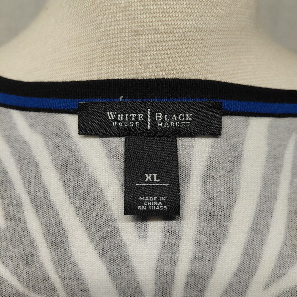 White House Black Market zebra print 3/4 sleeve zip front cropped cardigan SZ XL - Picture 7 of 8